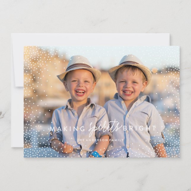 WINTER FLURRIES Foto Weihnachtskarte Feiertagskarte (Vorderseite)