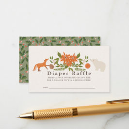 Winter Foliage Baby Showdiaper Raffle Ticket Begleitkarte