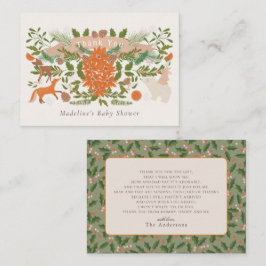 Winter Foliage Cream Baby Dusche Vielen Dank Mitteilungskarte
