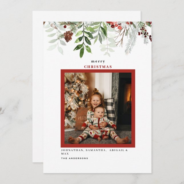 Winter Foliage Foto Modernes Weihnachtsfest (Vorne/Hinten)