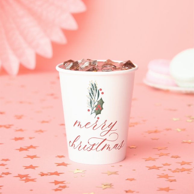 Winter Foliage Holiday Beverage Cups Pappbecher (Insitu)