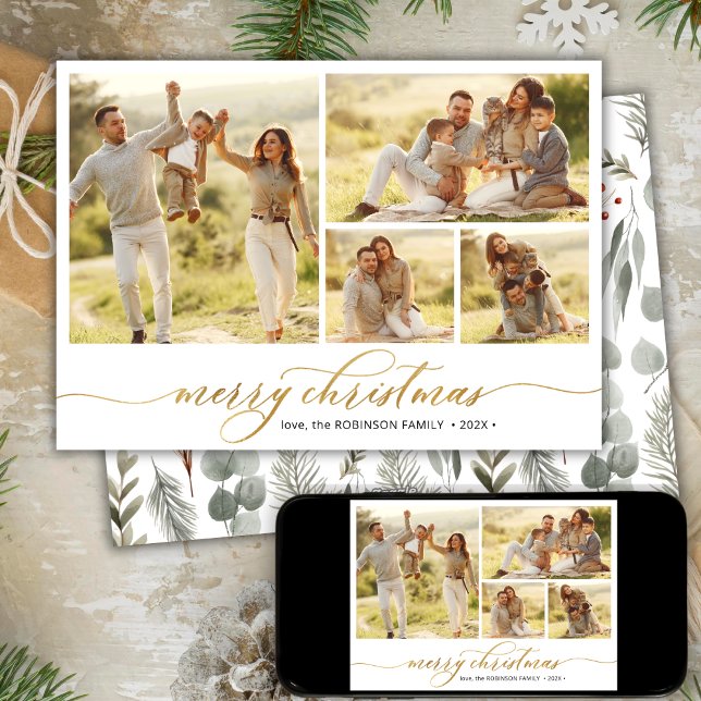 Winter Foliage Script 4 Foto Collage Weihnachten (Von Creator hochgeladen)