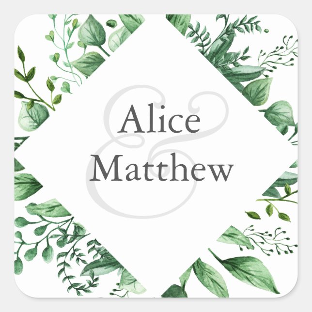 Winter Foliage Square Sticker (Vorderseite)