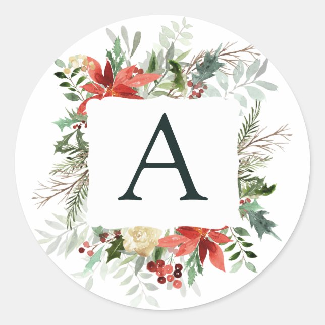 Winter Foliage Wedding Classic Round Sticker (Vorderseite)