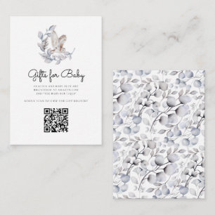 Winter Forest Animals gibt Baby Showdusche QR Code Begleitkarte