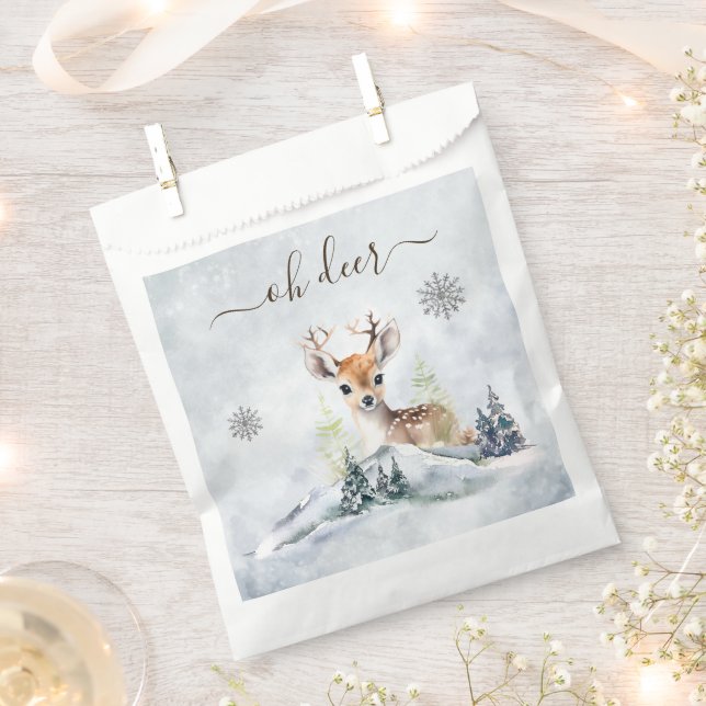 Winter Forest Baby Deer Animal Baby Dusche Geschenktütchen (Ausgeschnitten)