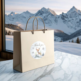 Winter Forest Baby Deer Baby Dusche Runder Aufkleber