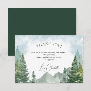 Winter Forest Baby Dusche Danke Karte