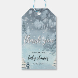 Winter Forest Baby Dusche Geschenkanhänger