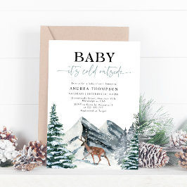 Winter Forest Baby Es ist kalte Outside Babydusche Einladung