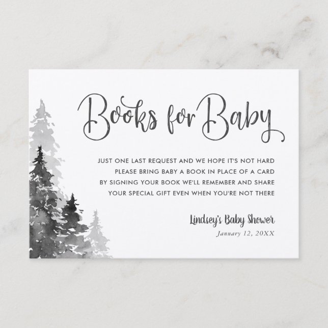 Winter Forest Baby Showcard Buchungsanfrage Begleitkarte (Vorderseite)