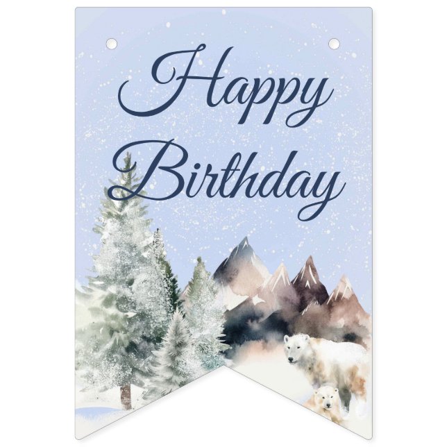 Winter Forest Birthday Banner (Erste Fahne)
