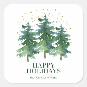 Winter Forest Company Feiertags-Platzaufkleber Quadratischer Aufkleber