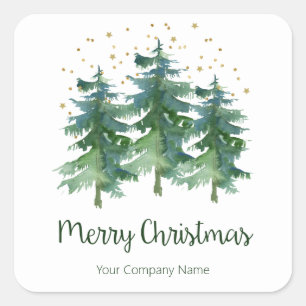 Winter Forest Company Quadratischer Aufkleber
