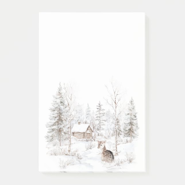 Winter Forest Deer  Post-it Klebezettel (Vorderseite)