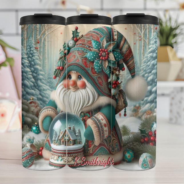 Winter Forest Gnome mit befeuchteter Globe Thermosbecher (Von Creator hochgeladen)
