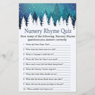 Winter Forest Kinderzimmer Rhyme Quiz Kinderdusche
