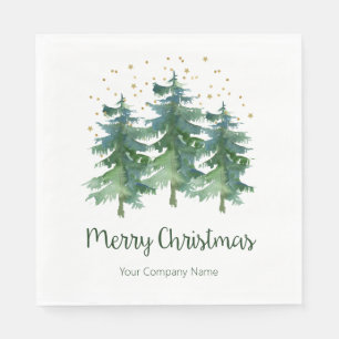 Winter Forest Merry Christmas Company Serviette