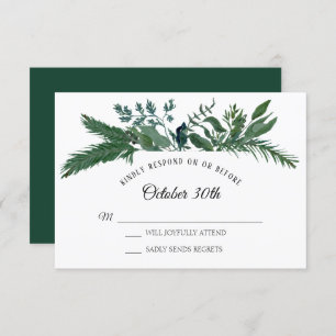 Winter Forest Mountain Foliage Leaf UAWG Wedding Einladung