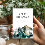 Winter Forest Name Frohe Weihnachten<br><div class="desc">Winterwaldname Frohe Weihnachten. Verfügbar in digitaler Form und gedruckt. Ein festlicher Wasserfarbenwald grenzt an den unteren Rand,  unterhalb der Worte. Individuell auf Ihre Bedürfnisse zugeschnitten.</div>