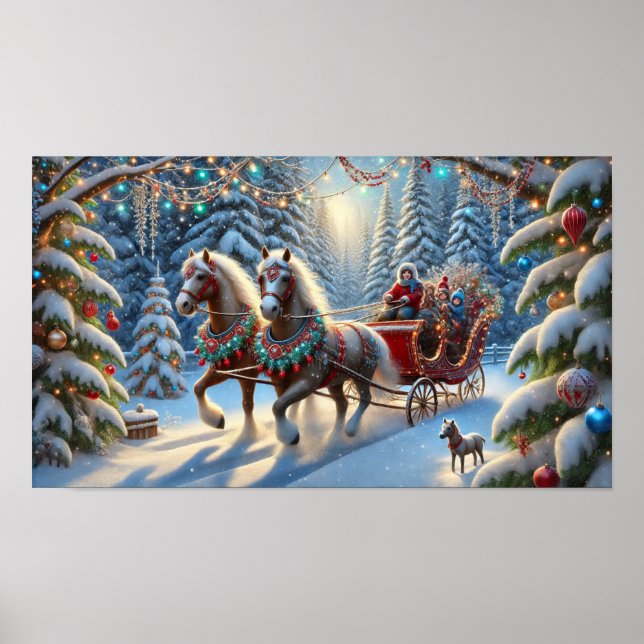 Winter Forest Sleigh Ride Poster (Vorne)