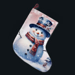 Winter Forest Snowman | Pink Großer Weihnachtsstrumpf<br><div class="desc">Fügen Sie eine festliche Touch zu Ihrem Kamin in dieser Ferienzeit mit einem Pink Winter Forest Snowman Weihnachtsfest Strumpf. Im Strumpf Design finden Sie einen niedlichen Schneemann in einem bezaubernden Top-Hut und Schal stehend in einer Winterwaldszene mit fallendem Schnee und einem Raum, den Sie für Ihre Personalisierung hinzufügen können. Mit...</div>