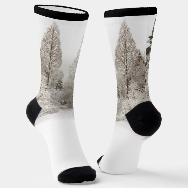Winter Forest Socks Festive Snow Socks Socken (Gewinkelt)
