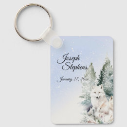 Winter Forest Watercolor Keychain Schlüsselanhänger