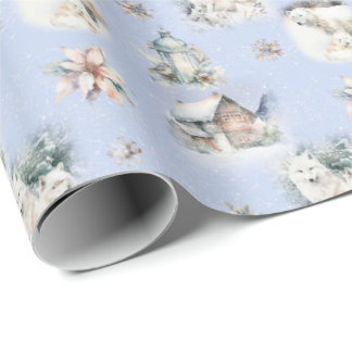Winter Forest Watercolor Wrapping Paper Geschenkpapier