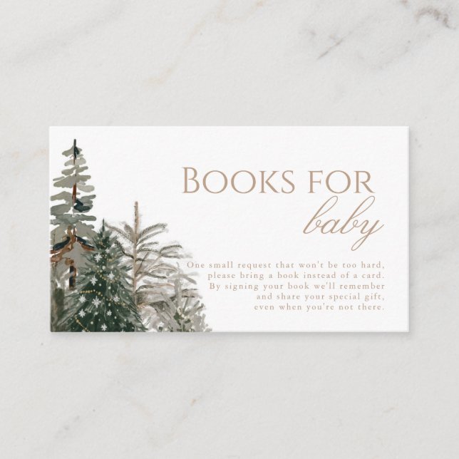 Winter Forest Weihnachtsbücher für Baby Card 3.5x2 Begleitkarte (Vorderseite)