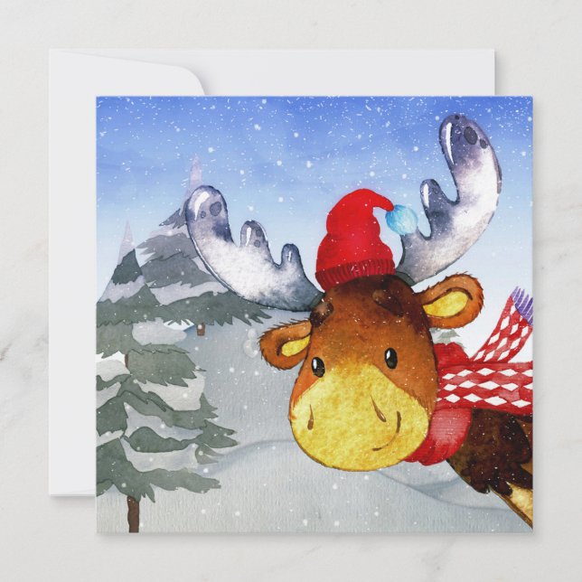 Winter Forest Woodland Friends Deer Illustration (Vorderseite)