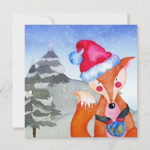 Winter Forest Woodland Friends Fox Illustration