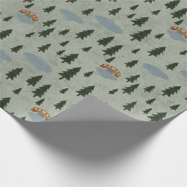 Winter Forest Wrapping Paper Geschenkpapier (Ecke)