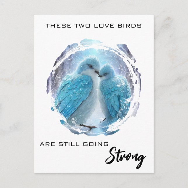 *~* Winter FOTO Love Birds AP54 Jahrestag Postkarte (Vorderseite)