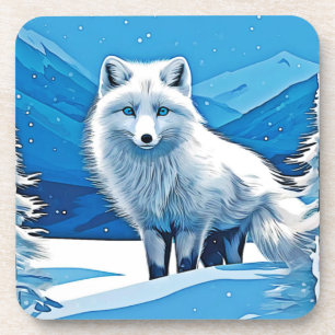 Winter Fox Art Getränkeuntersetzer