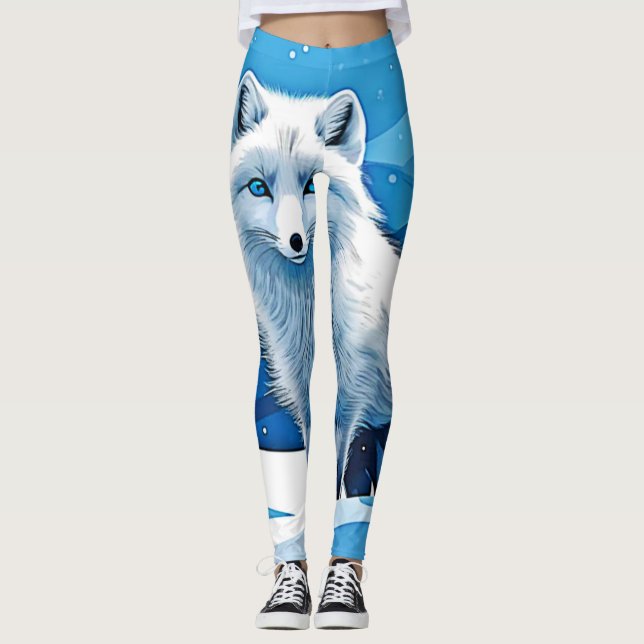 Winter Fox Art Leggings (Vorderseite)