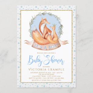 Winter Fox Boy Fall Winter Shower Einladungen