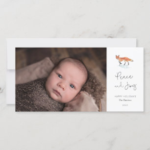 Winter Fox Feiertags-Fotokarte Feiertagskarte