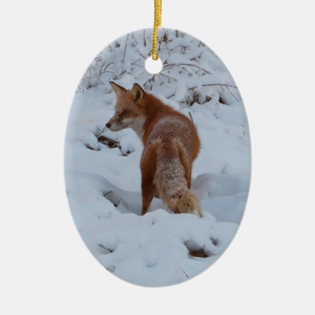 Winter Fox Keramik Ornament (Vorne)