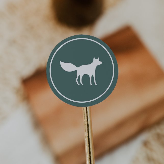 Winter Fox Runder Aufkleber (Von Creator hochgeladen)