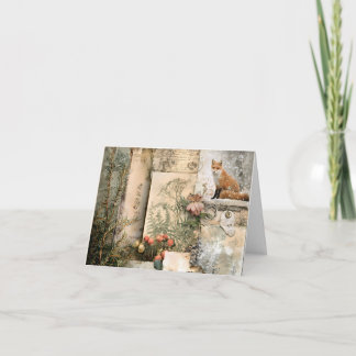Winter Fox Scrapbook Vintage Woodland Dankeskarte