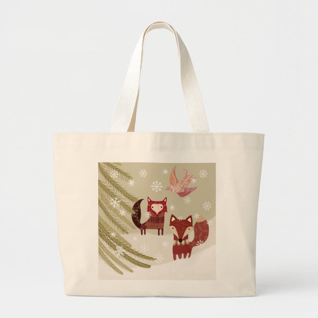 Winter Fox Tote Bag Jumbo Stoffbeutel (Vorne)