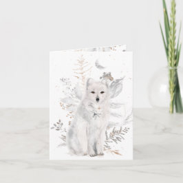 Winter Fox und Florals Weihnachtskarte Dankeskarte