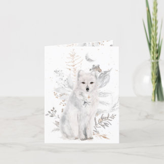 Winter Fox und Florals Weihnachtskarte Dankeskarte