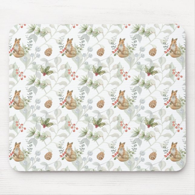 Winter Fox Wald Niedlich Mousepad (Vorne)