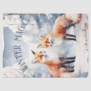 Winter Fox Watercolor Winter Magie Seidenpapier