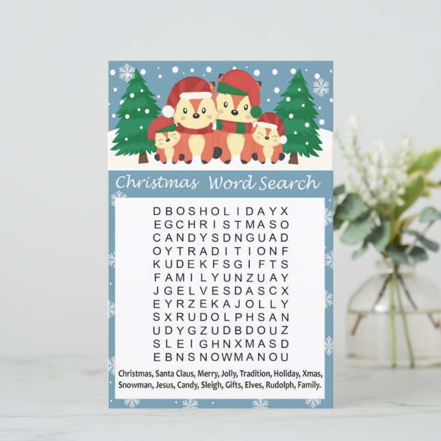 Winter fox Weihnachten Suchspiel (Stehend Vorderseite)