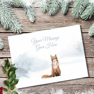 Winter Fox Weihnachtsfeiertage Elegantes Skript Feiertagskarte