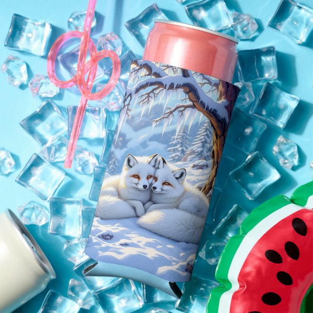 Winter Foxes on a Snowy Winter Day  Selters Dosenkühler (In Situ Sommer)