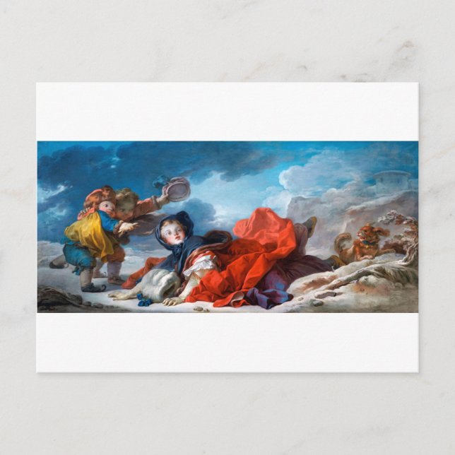 Winter, Fragonard Postkarte (Vorderseite)